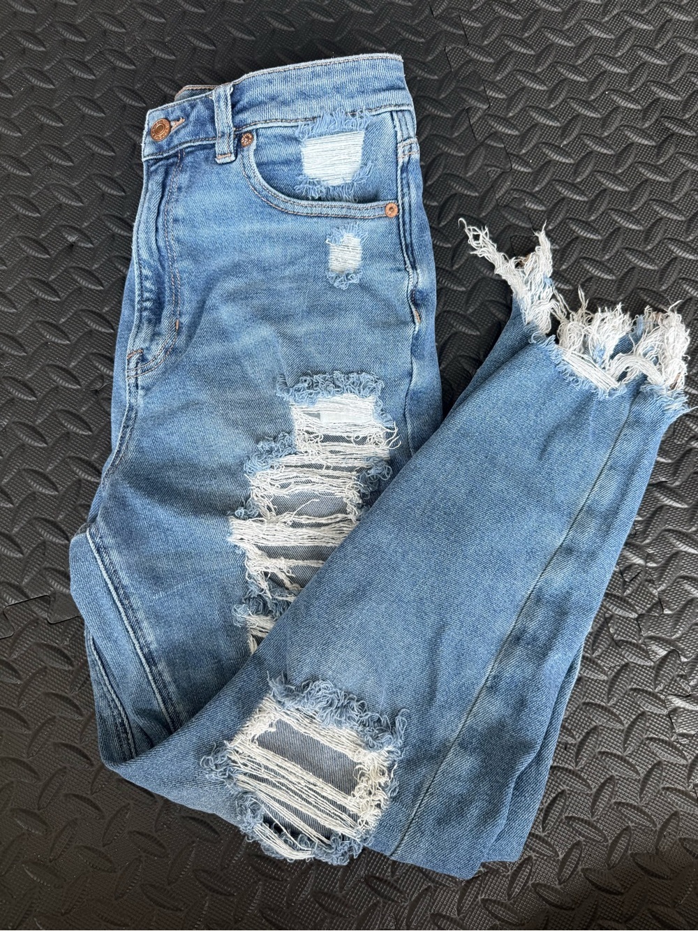 American Eagle Outfitters Distressed Highest Rise Mom Jeans